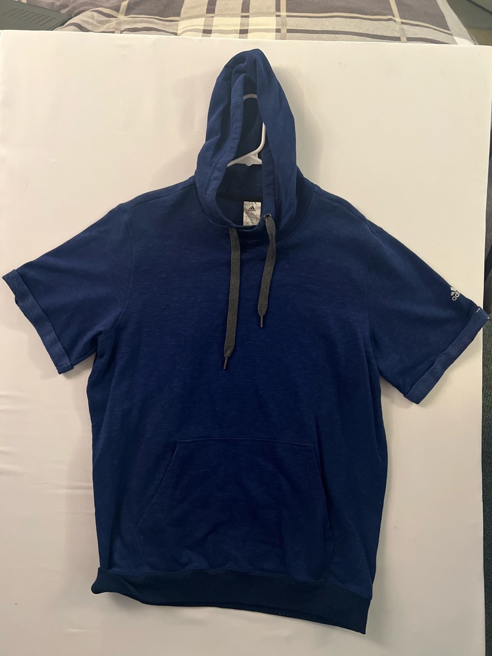 adidas Navy Blue Hooded Short-Sleeve Top